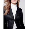 Vintage Faux Leather and Rib Knit Perfecto Jacket - Black Vintage Faux Leather and Rib Knit Perfecto Jacket - Black