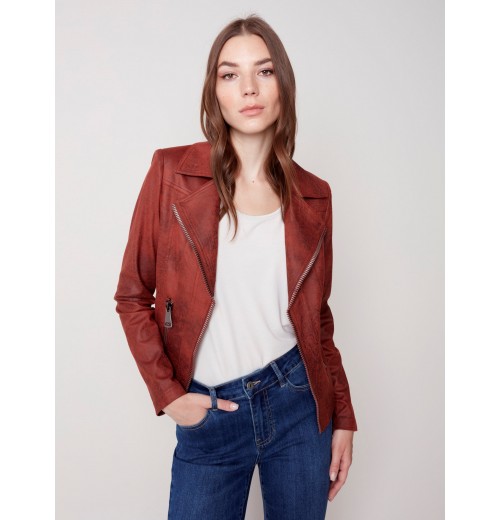 Vintage Faux Leather Perfecto Jacket - Cinnamon Vintage Faux Leather Perfecto Jacket - Cinnamon