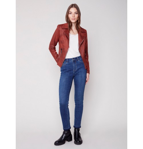 Vintage Faux Leather Perfecto Jacket - Cinnamon Vintage Faux Leather Perfecto Jacket - Cinnamon