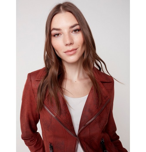 Vintage Faux Leather Perfecto Jacket - Cinnamon Vintage Faux Leather Perfecto Jacket - Cinnamon