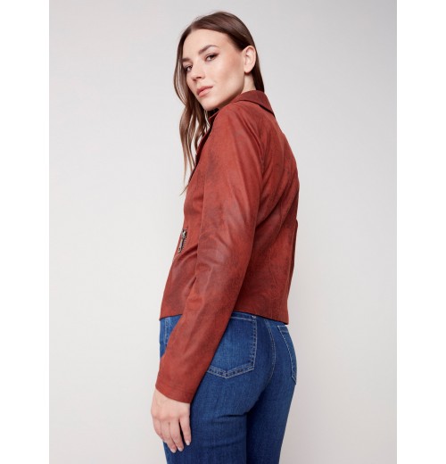 Vintage Faux Leather Perfecto Jacket - Cinnamon Vintage Faux Leather Perfecto Jacket - Cinnamon