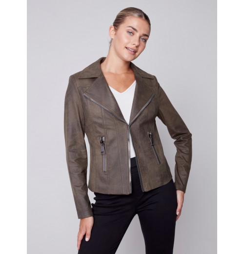 Vintage Faux Leather Perfecto Jacket - Spruce Vintage Faux Leather Perfecto Jacket - Spruce