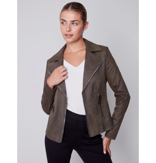 Vintage Faux Leather Perfecto Jacket - Spruce Vintage Faux Leather Perfecto Jacket - Spruce