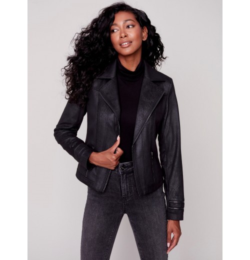Vintage Faux Suede Perfecto Jacket - Black Vintage Faux Suede Perfecto Jacket - Black
