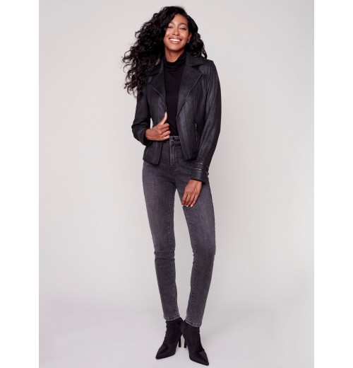 Vintage Faux Suede Perfecto Jacket - Black Vintage Faux Suede Perfecto Jacket - Black