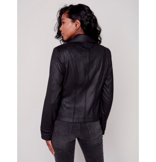 Vintage Faux Suede Perfecto Jacket - Black Vintage Faux Suede Perfecto Jacket - Black