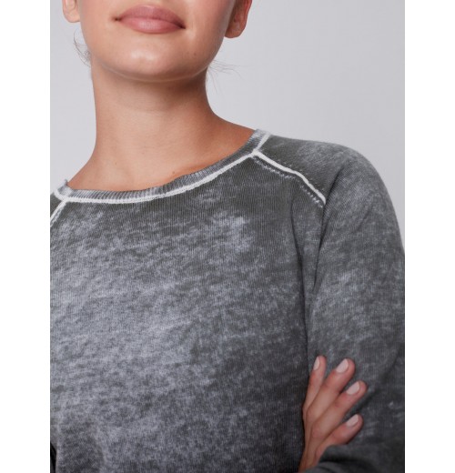 Washed-Out Color Effect Sweater - Spruce Washed-Out Color Effect Sweater - Spruce