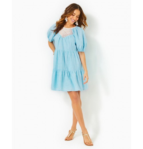 Charlet Short Sleeve Linen Dress Charlet Short Sleeve Linen Dress