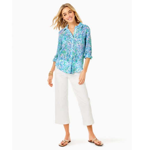 Sea View Linen Button Down Top Sea View Linen Button Down Top