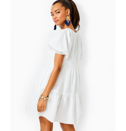Charlet Short Sleeve Linen Dress Charlet Short Sleeve Linen Dress