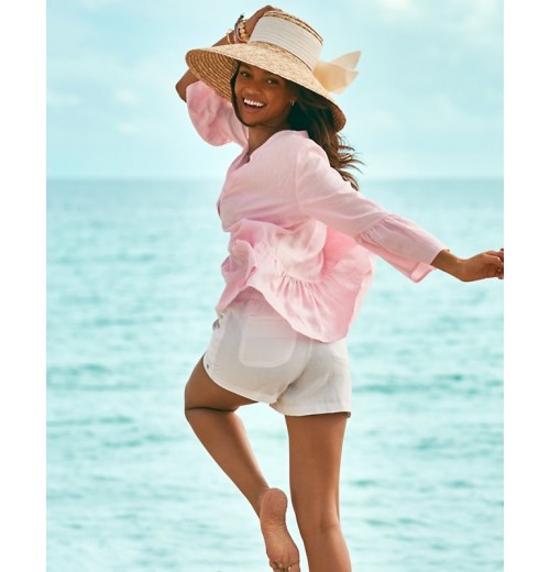 Bekah 3/4 Sleeve Linen Top Bekah 3/4 Sleeve Linen Top
