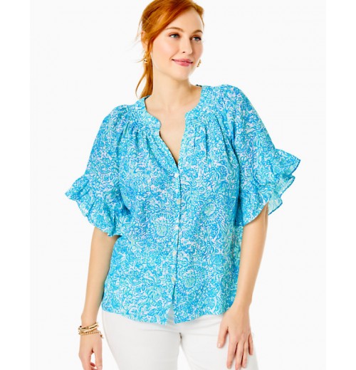 Tayla Short Sleeve Linen Top Tayla Short Sleeve Linen Top