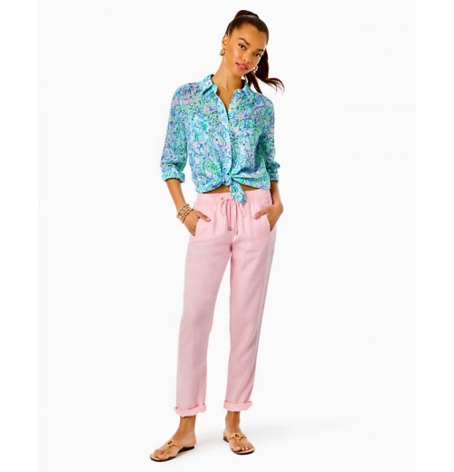 31" Taron Mid-Rise Linen Pant 31" Taron Mid-Rise Linen Pant