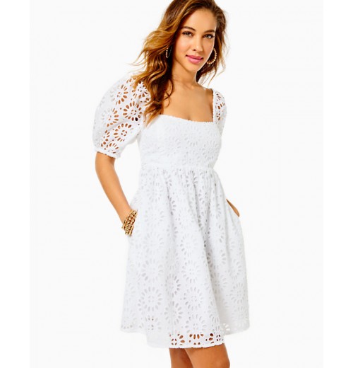 Kay Short Sleeve Eyelet Dress Kay Short Sleeve Eyelet Dress