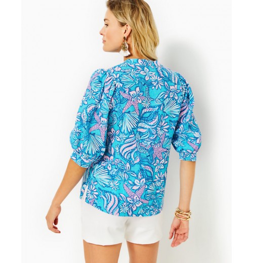 Mialeigh Elbow Sleeve Linen Top Mialeigh Elbow Sleeve Linen Top