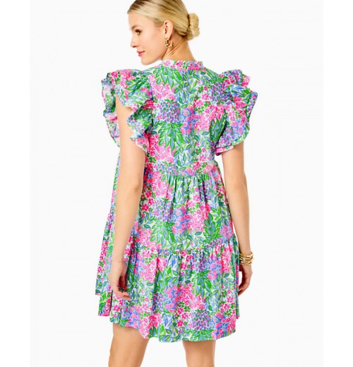 Aldena Ruffle Sleeve Cotton Dress Aldena Ruffle Sleeve Cotton Dress