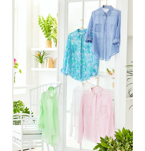 Sea View Linen Button Down Top Sea View Linen Button Down Top