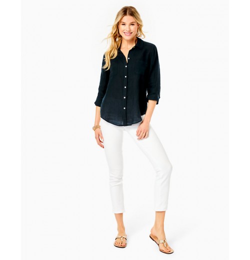 Sea View Linen Button Down Top Sea View Linen Button Down Top