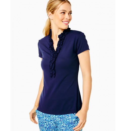 UPF 50+ Luxletic Frida Ruffle Polo Top UPF 50+ Luxletic Frida Ruffle Polo Top