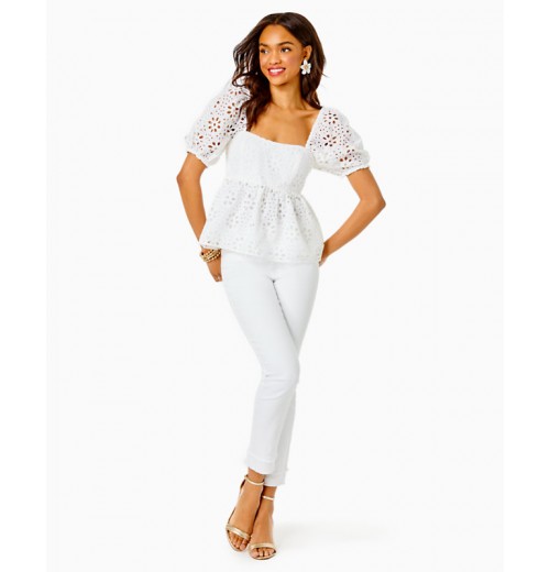 Kay Short Sleeve Eyelet Top Kay Short Sleeve Eyelet Top