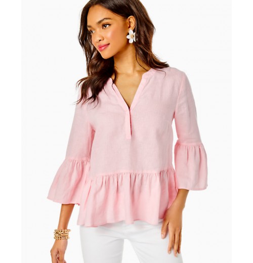 Bekah 3/4 Sleeve Linen Top Bekah 3/4 Sleeve Linen Top