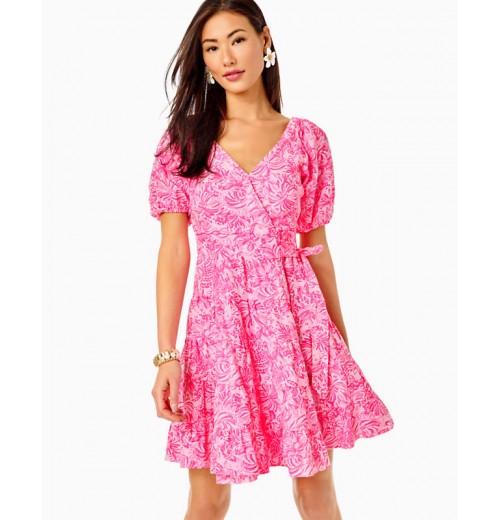Iralee Linen Wrap Dress Iralee Linen Wrap Dress