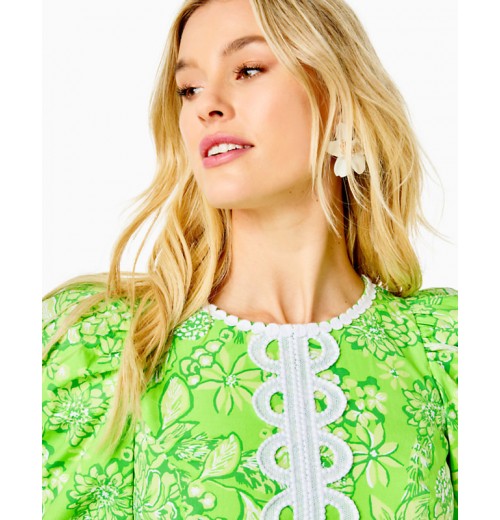 Alyce Elbow Sleeve Stretch Cotton Shift Alyce Elbow Sleeve Stretch Cotton Shift
