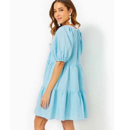 Charlet Short Sleeve Linen Dress Charlet Short Sleeve Linen Dress
