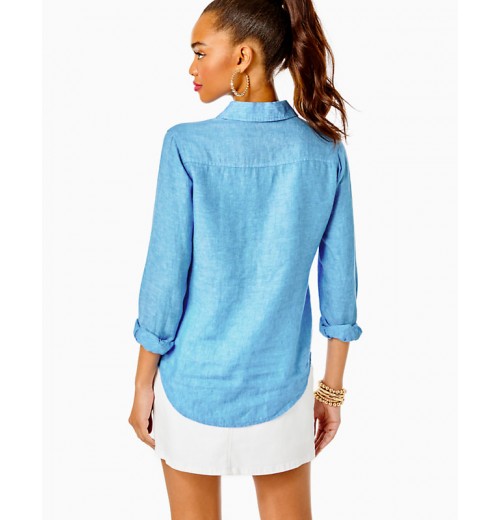 Sea View Linen Button Down Top Sea View Linen Button Down Top