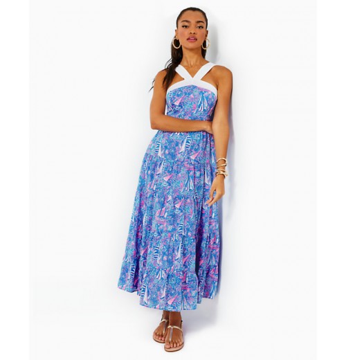 Jenette Cotton Halter Maxi Dress Jenette Cotton Halter Maxi Dress