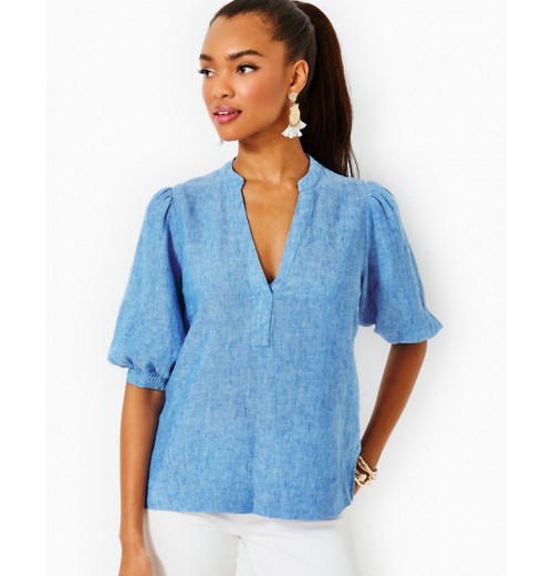 Mialeigh Elbow Sleeve Linen Top Mialeigh Elbow Sleeve Linen Top