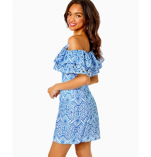 Sundea One-Shoulder Eyelet Shift Dress Sundea One-Shoulder Eyelet Shift Dress