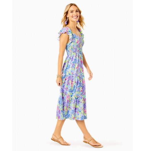 Jilly Smocked Midi Dress Jilly Smocked Midi Dress