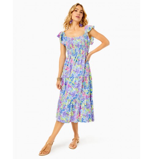 Jilly Smocked Midi Dress Jilly Smocked Midi Dress