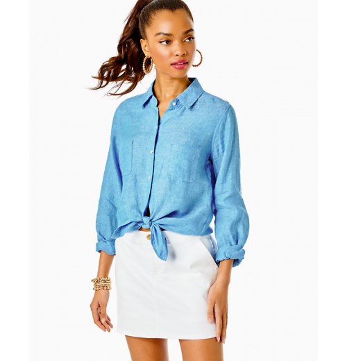 Sea View Linen Button Down Top Sea View Linen Button Down Top