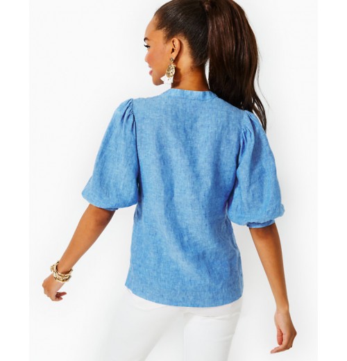 Mialeigh Elbow Sleeve Linen Top Mialeigh Elbow Sleeve Linen Top