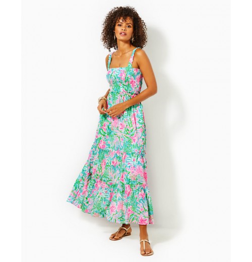 Hadly Smocked Cotton Maxi Dress Hadly Smocked Cotton Maxi Dress
