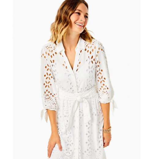 Amrita Eyelet Midi Dress Amrita Eyelet Midi Dress