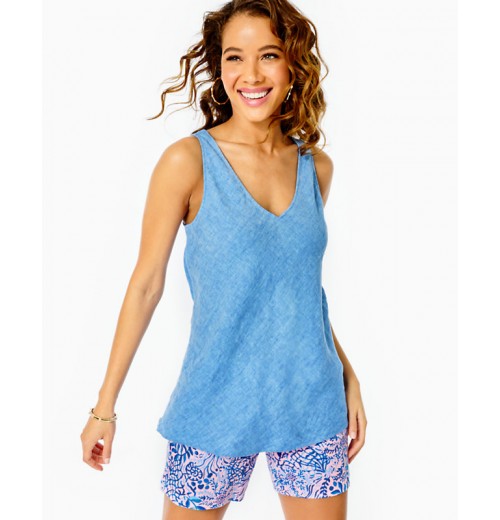 Florin Sleeveless Linen Top Florin Sleeveless Linen Top