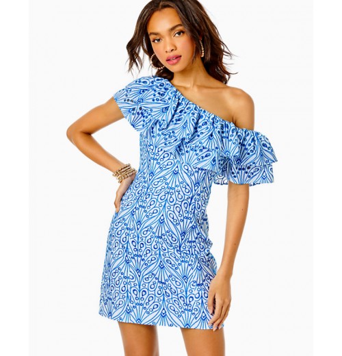 Sundea One-Shoulder Eyelet Shift Dress Sundea One-Shoulder Eyelet Shift Dress