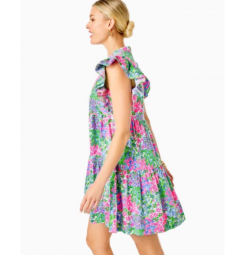 Aldena Ruffle Sleeve Cotton Dress Aldena Ruffle Sleeve Cotton Dress