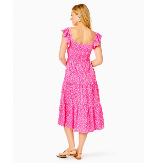Jilly Smocked Midi Dress Jilly Smocked Midi Dress