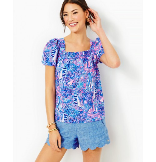 Keating Short Sleeve Linen Top Keating Short Sleeve Linen Top