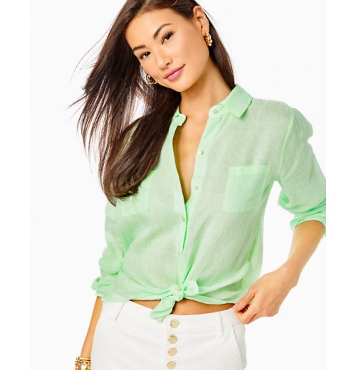 Sea View Linen Button Down Top Sea View Linen Button Down Top