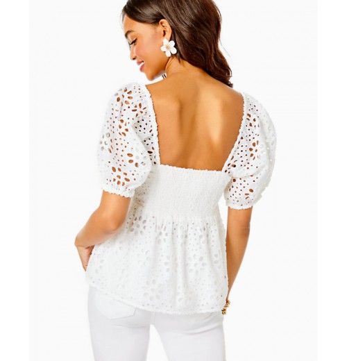 Kay Short Sleeve Eyelet Top Kay Short Sleeve Eyelet Top