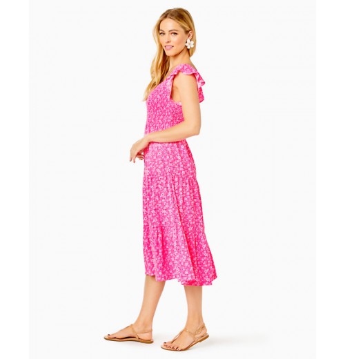 Jilly Smocked Midi Dress Jilly Smocked Midi Dress