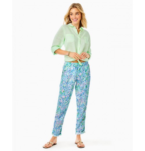 31" Taron Mid-Rise Linen Pant 31" Taron Mid-Rise Linen Pant