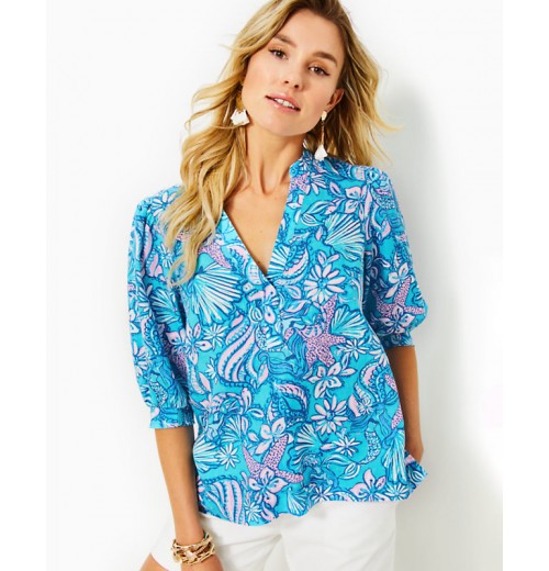 Mialeigh Elbow Sleeve Linen Top Mialeigh Elbow Sleeve Linen Top