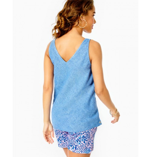 Florin Sleeveless Linen Top Florin Sleeveless Linen Top