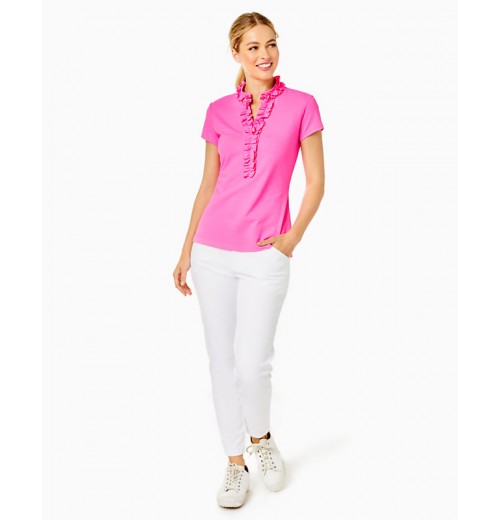 UPF 50+ Luxletic Frida Ruffle Polo Top UPF 50+ Luxletic Frida Ruffle Polo Top